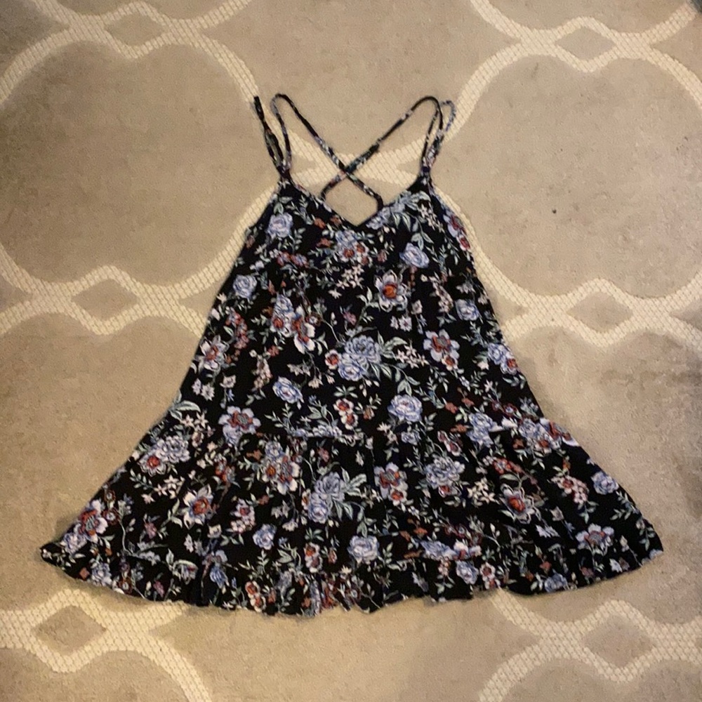 American Eagle Black Floral Dress